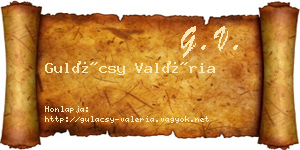 Gulácsy Valéria névjegykártya